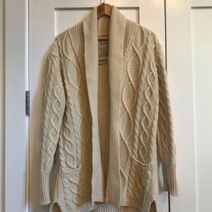 Aubin and Wills Merino Wool Cable Knit Cardigan